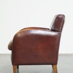 Subtiele Schapenleren Armchair Met Een Mooie Afwerking En Een Goed Patina thumbnail 6