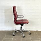 Vitra Ea 219 Bureaustoel In Rood Leer, Iconisch Vintage Eames Design thumbnail 4