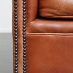 In Een Goede Staat Verkerende Rundleren Engelse Stijl Clubfauteuil In Een Lichte Cognac Kleur thumbnail 14