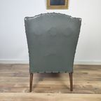 Antieke Leren Bibliotheek Stoel 1860S thumbnail 6