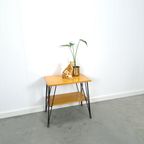 Vintage Fineer Tafel Met Stalen Poten thumbnail 2