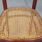 Originele Vintage Thonet Design Bistro Stoel Met Gematte Zitting thumbnail 5