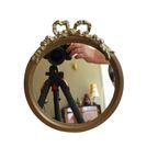 Vintage Koper Spiegel Met Strik, Frankrijk Jaren '40/50 thumbnail 2