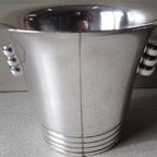 Verzilverde Art Deco Ijsemmer. thumbnail 7