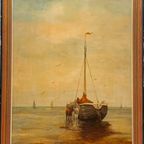 E. Remortel. Schilderij "Zeegezicht". thumbnail 2