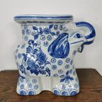 Vintage Chinoiserie Keramiek Olifanten Planten Tafeltje thumbnail 7