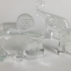 Kosta Boda - Zoo Series - Bertil Vallien - Nijlpaard - Leeuw - Olifant (2) - Vogel - Paperweights thumbnail 5