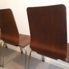 Setprijs  4 Houten Stapelstoelen Retro Stoelen Plywood Ikea Chairs thumbnail 18