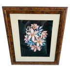 Vintage Ingelijste 3d-papieren Sculptuur Met Bloemen thumbnail 2