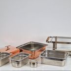 Vintage Spring Swiss Rechaud Koper Rvs Chafing Dish Compleet thumbnail 11