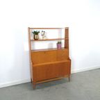 Teak Fineer Kast Uit Zweden Met Klep En Lades thumbnail 6