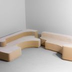 Mid-Century 'Lara' Zitbank Sofa In Beige Fluweel Door Roberto Pamio, 1958 thumbnail 7
