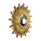 Gouden Sunburst Spiegel Zonnespiegel Hout Convex Heksenspiegel Sixties thumbnail 9
