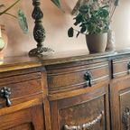 Vintage Bohemian Houten Dressoir Met Houtsnijwerk thumbnail 8