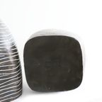 Vintage Set Van 2 Grote Vazen/potten Aardewerk Donkerbruin Met WIT thumbnail 5