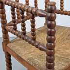 Vintage Bobbin Stoel Eiken Biezen ’30 Authentiek Japandi thumbnail 6