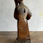 Polychrome Handcarved Wooden Statue thumbnail 6