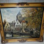 Nederlands Stadsaanzicht Johannes Karel Leurs (1865-1938). thumbnail 7