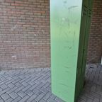 Vintage Lockerkast Legergroene Kledingkast thumbnail 8
