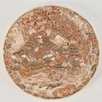Antiek Japans Satsuma Bord Authentiek 1900 Krijgers Schaal thumbnail 17