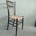 Set Vintage Keukenstoelen Lichtgewicht Gio Ponti Style Donkerbruin thumbnail 3