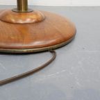 Vintage Vloerlamp Jaren 50 Notenhout Messing thumbnail 5