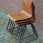 Retro Kinderstoeltjes Set Van 4 Stuks Schoolstoel thumbnail 8