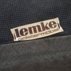 Grijze Vintage Lederen Design Element/ Fauteuil Uit De Jaren ’70 + Hocker thumbnail 23