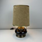 Vintage Tafellamp - Keramiek, Messing - Suede Kap - Tchibo thumbnail 4