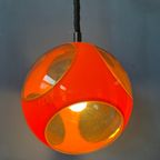 Mid Century Oranje 'Bug Eye' Massive Hanglamp / Space Age Light Fixture Door Luigi Colani thumbnail 6