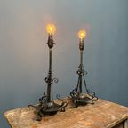 Set Van Twee Engelse Arts & Crafts Tafellampen thumbnail 19