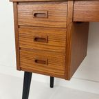 Scandinavisch Vintage Teak Fineren Bureau Faset thumbnail 14