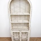 Vintage Wit Rotan Rieten Bohemian Kast Boogkast Bali thumbnail 4