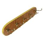 Vintage Rockabilly Kapstok Fifties Design Houtfineer Goud thumbnail 4