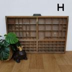 Brocante, Bruine Antieke Houten Letterbak, Wanddecoratie H thumbnail 9