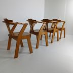 Set Van Vier Brutalistische Stoelen Met Armleuningen thumbnail 7