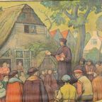 Educatieve Oude Schoolplaat Vaderlandse Geschiedenis De Hervorming Hagepreek 94X65Cm thumbnail 8