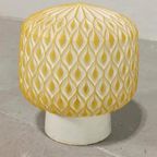 Vintage Glazen Plafondlamp, Wit En Geel thumbnail 3