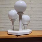 Vintage Bony Design Houten Plafondlamp, Ballamp, Wit thumbnail 8