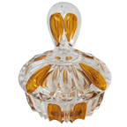 Artdeco Stijl Poederdoos Persglas Amber Transparant 1950’s thumbnail 3