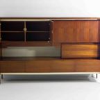 Mid-century Vintage Wandkast Met Verlichting In Teak, België 1960s thumbnail 4