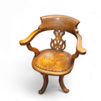 Victorian Swivel Walnut Armchair, England, Late 19th Century thumbnail 2