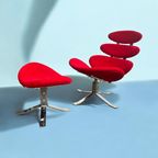 Vintage Eenzit / Fauteuil / Lounge Chair Met Poef thumbnail 2