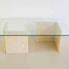Glazen Salontafel Travertin Onderstel thumbnail 4