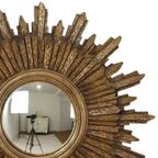 Mid Century Gouden Zonnespiegel Sunburst Spiegel Convex 53Cm thumbnail 5