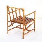 Set Van 4 Safari Bamboo Fauteuils + Tafeltje Vintage thumbnail 16