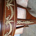 Klassieke Sierlijke Bijzettafel, Plantentafel, Wandconsole Marmeren Blad En Missing Versieringen Afm. 60x60cm En 81cm Hoog thumbnail 6