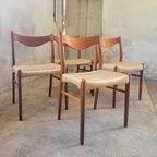 Set Van Vier Vintage Stoelen Van Arne Wahl Iversen Voor Glyn thumbnail 3