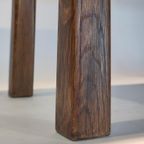 Vintage Eiken Houten Bijzettafeltjes Brutalist Set Tafeltje thumbnail 16