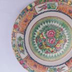 Vintage Chinese Bord Handgeschilderd.24 Cm.uitstekende Staat. thumbnail 2